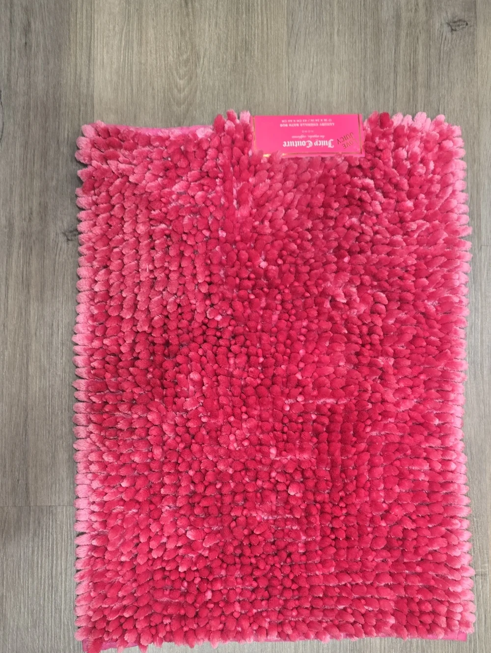 Juicy Couture Home Luxury Chenille Bath Rug- Pink- Sm